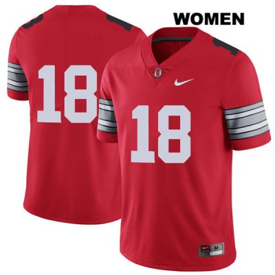 Women's NCAA Ohio State Buckeyes Tate Martell #18 College Stitched 2018 Spring Game No Name Authentic Nike Red Football Jersey VQ20Z48DP